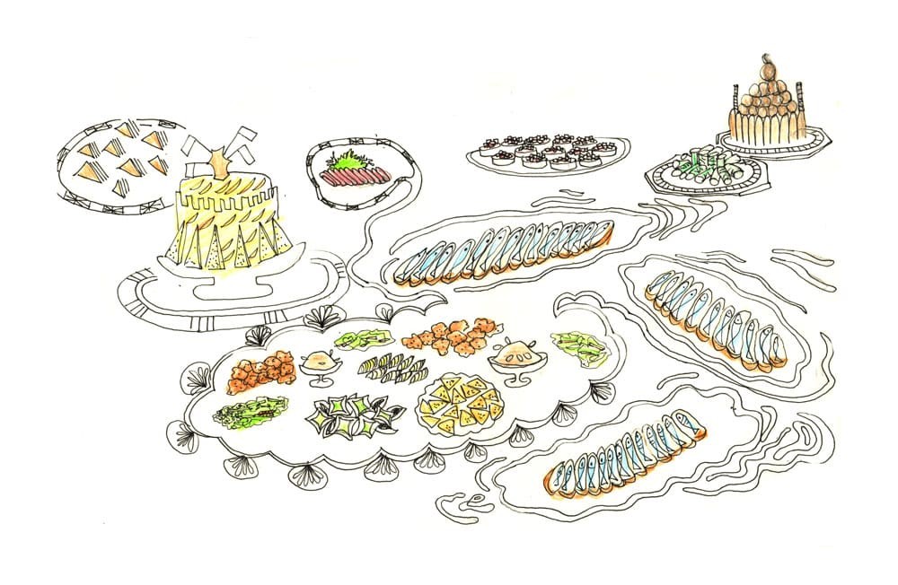 Illustration des plats des entrées