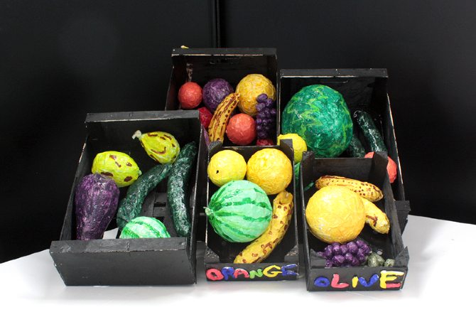 papier maché légumes du soleil